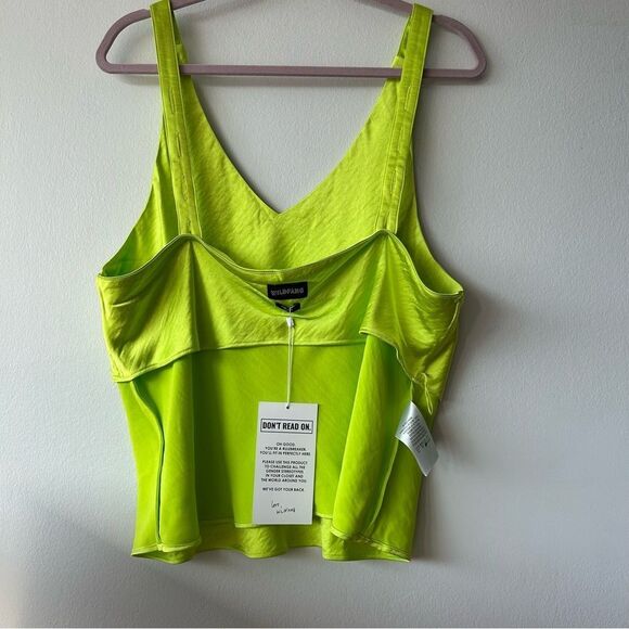 NWT Windfang Tank Top Neon The Empower Satin Cami Adjustable Straps - Picture 9 of 9